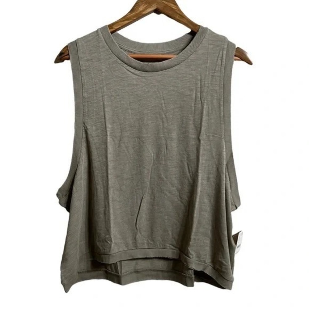 Free People Movement Army Bliss Crop Tank‎ Top Size L NWT Sleeveless Green